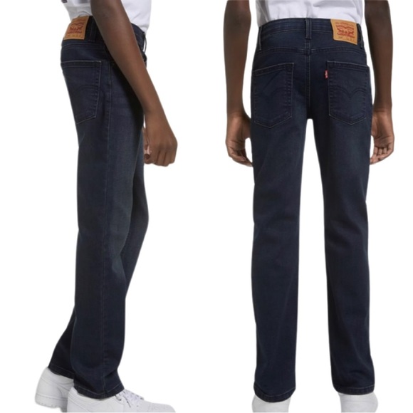 LEVI’S 514 Slim Straight Leg Boys Dark Wash Jeans Size 10 - Picture 4 of 14